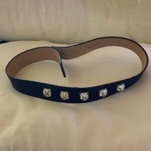 St. John Black  Belt with Silver rhinestone Accents